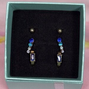 Set of 3 Dainty Blue and Gold Hypoallergenic Earrings